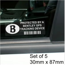 5 x BENTLEY GPS Tracking Device Security WINDOW Stickers 87x30mm-Continental,Azure,Car,Van Alarm Tracker